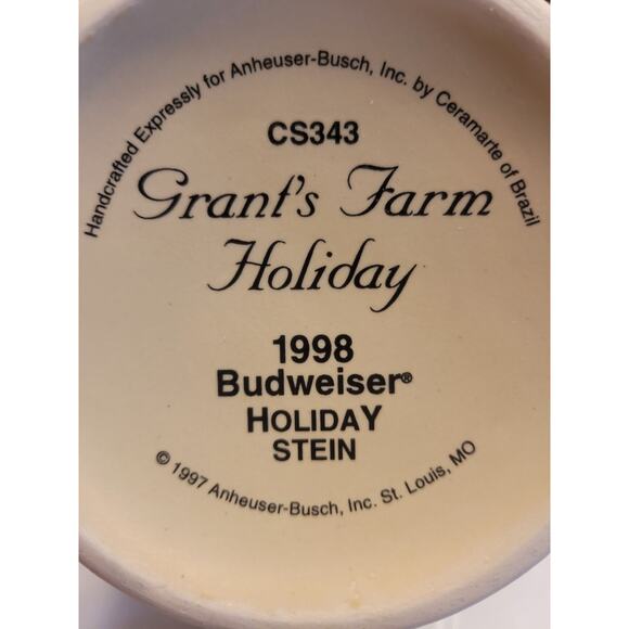 Budweiser Holiday Stein 1998 Grants Holiday Farm Great Condition - Picture 5 of 8